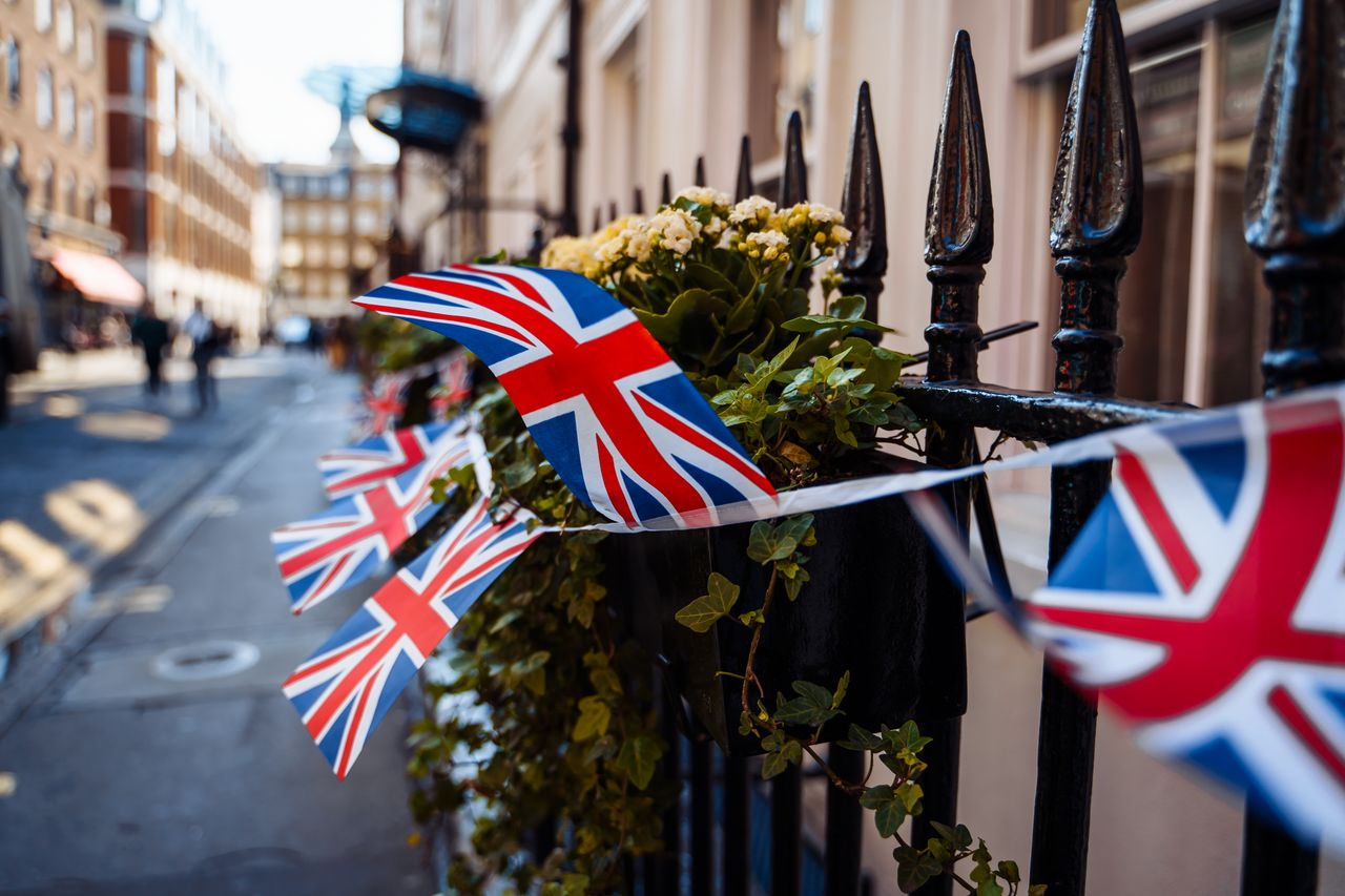 Close up of UK Flags