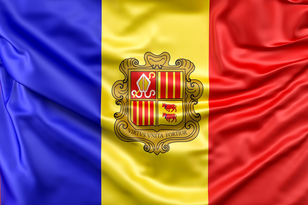 Andorra flag close up