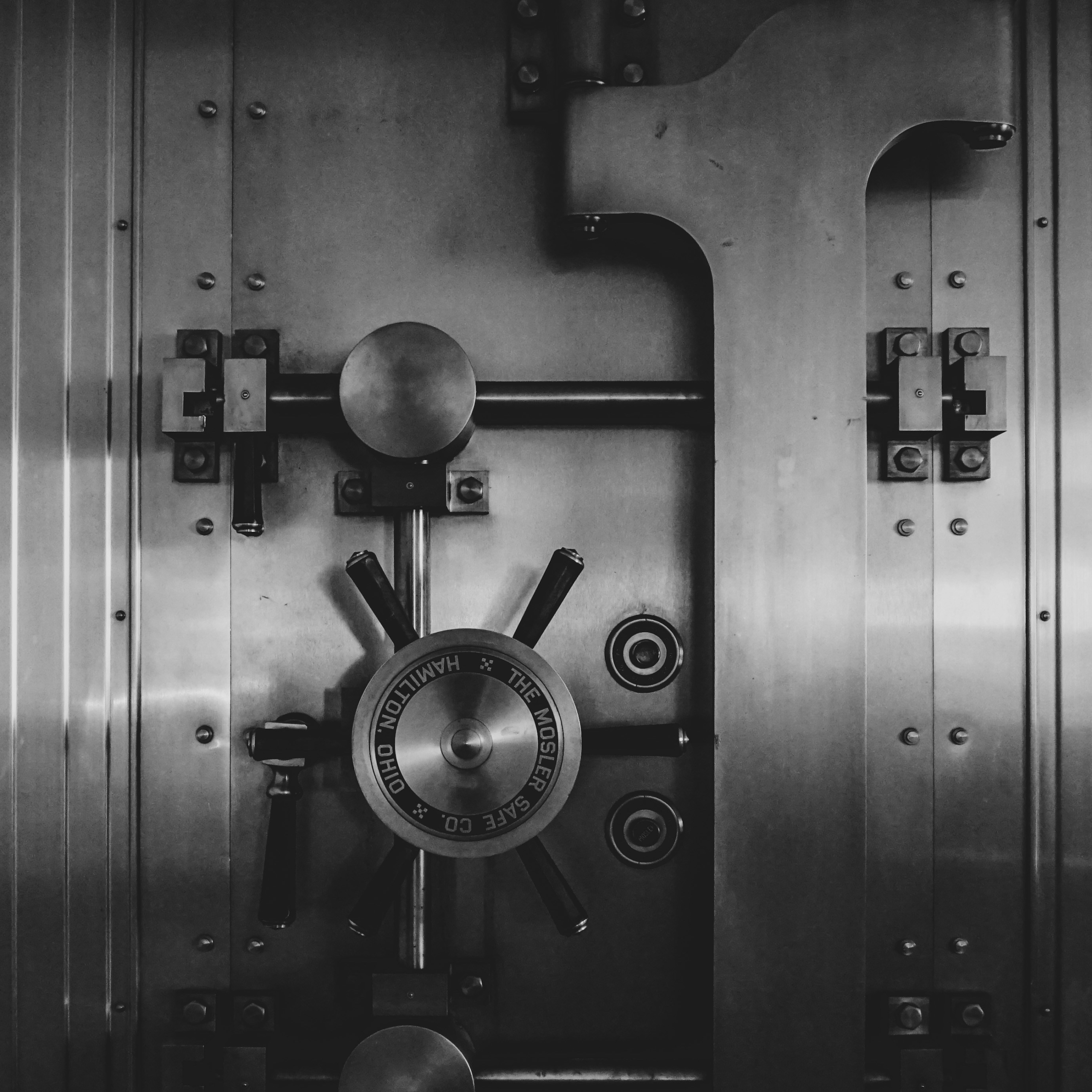 Closed vault of a bank