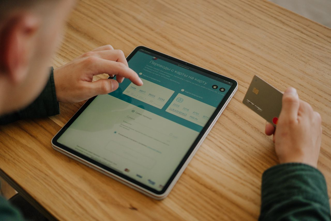 A person accessing his digital bank