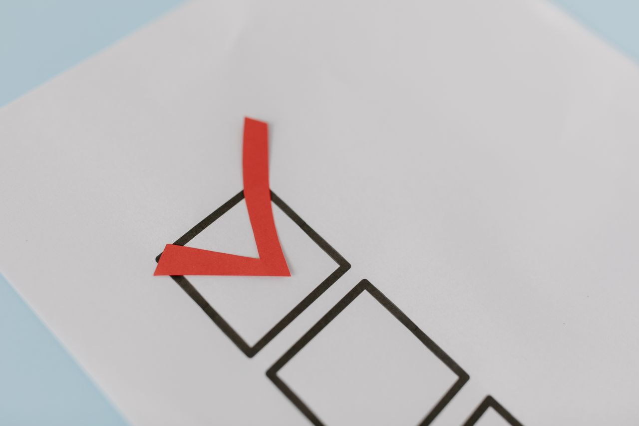 A photo of a check box