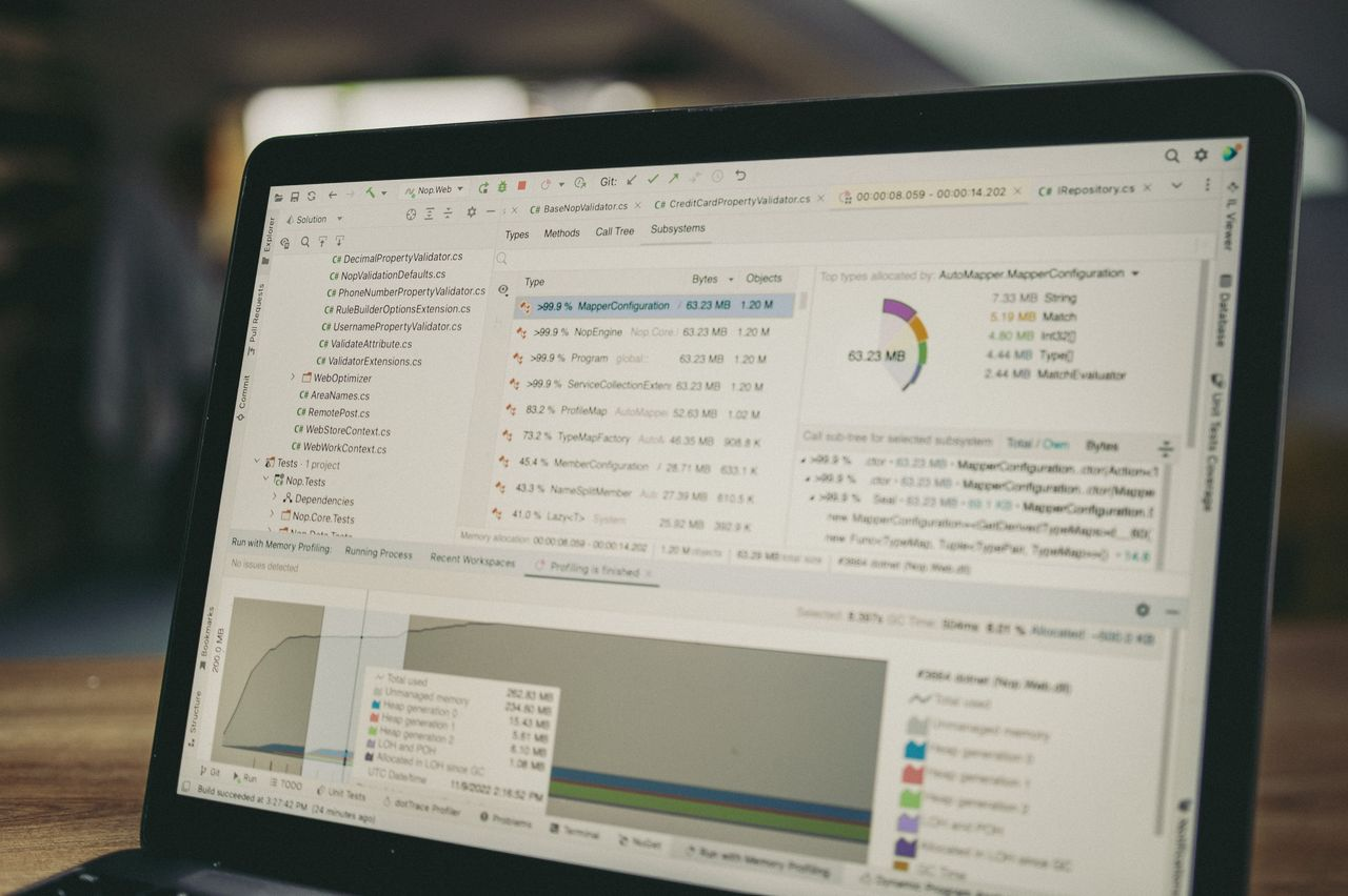A laptop showing an application