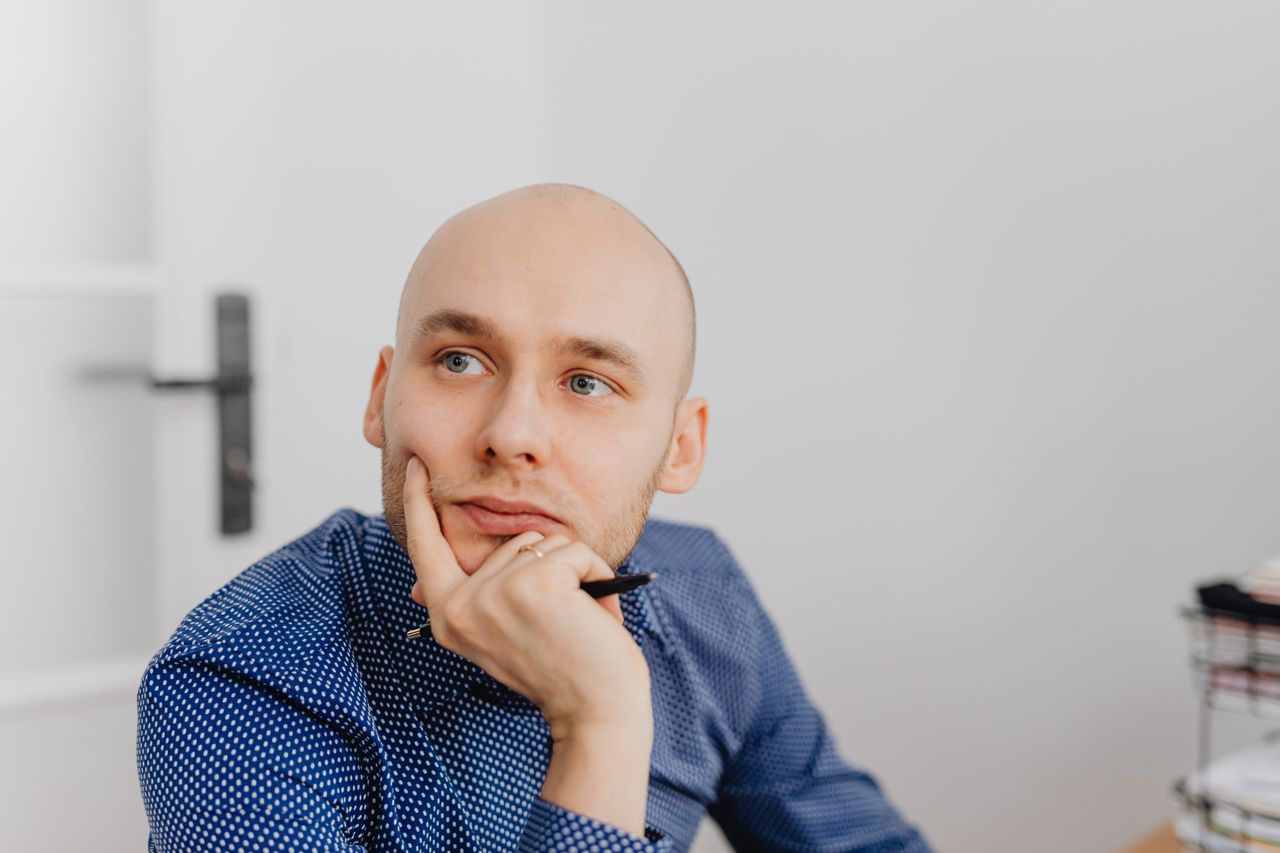 A person deciding something