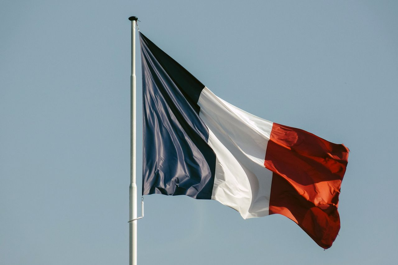 A photo of the French flag