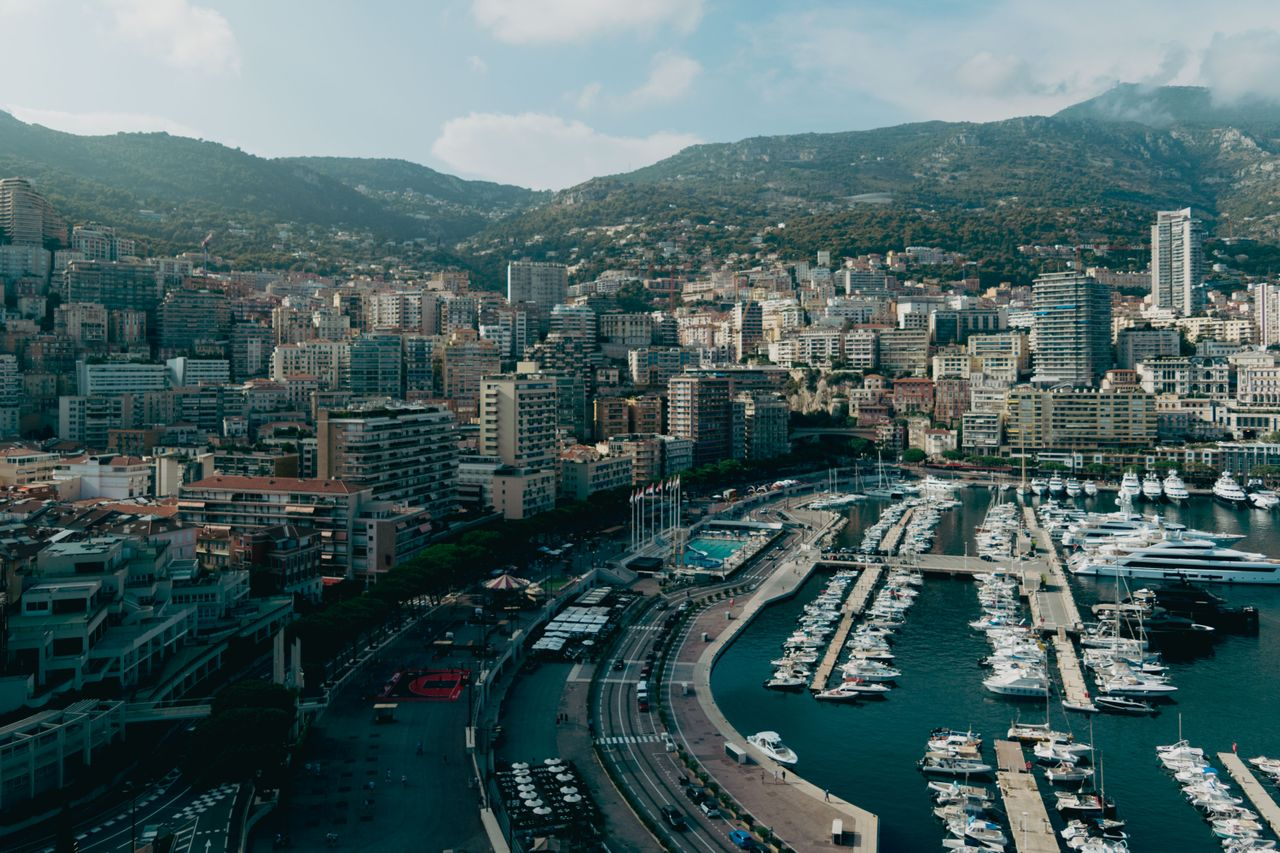Aerial view of Monaco cityscape