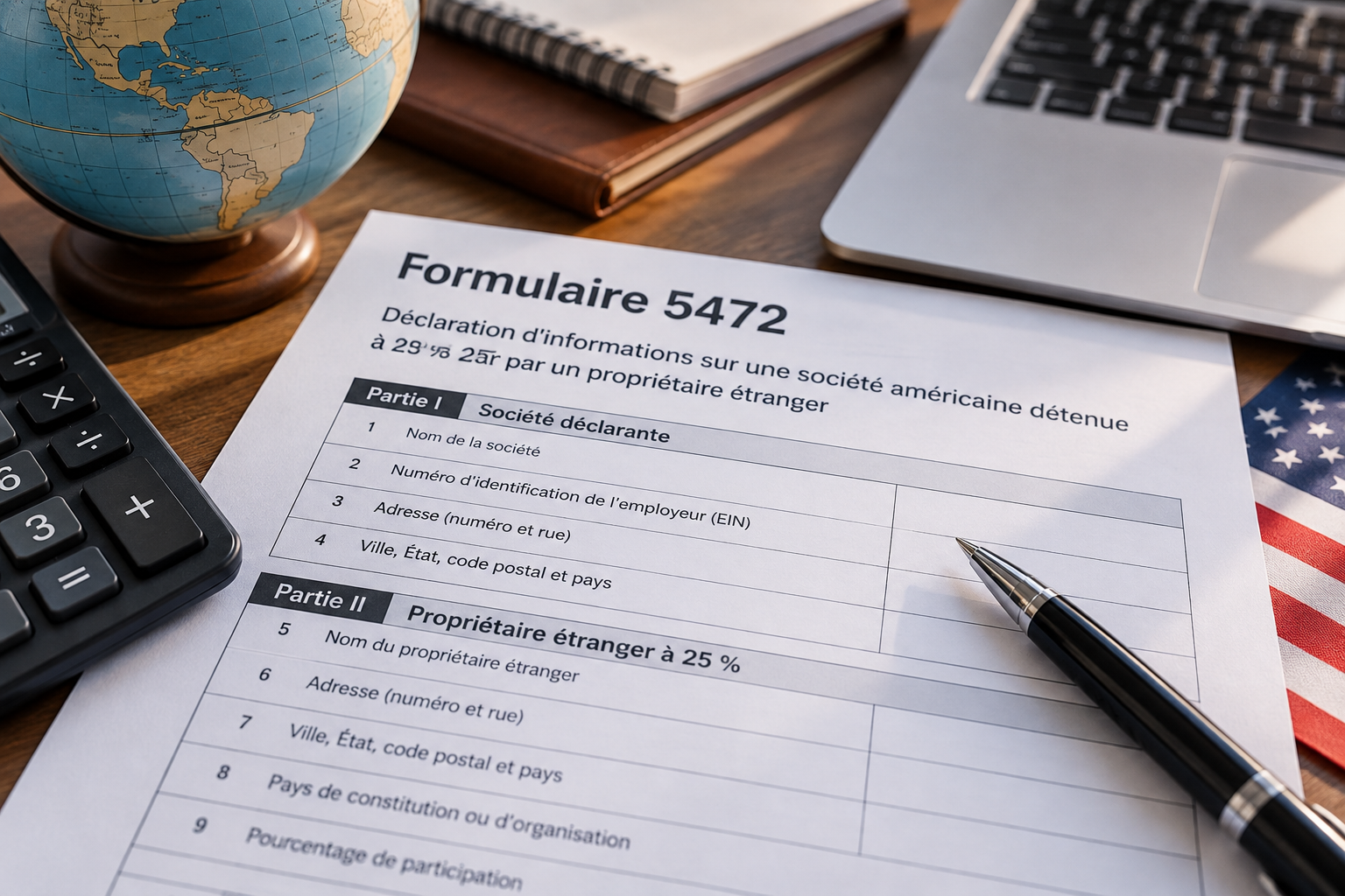 Formulaire 5472 sur bureau international