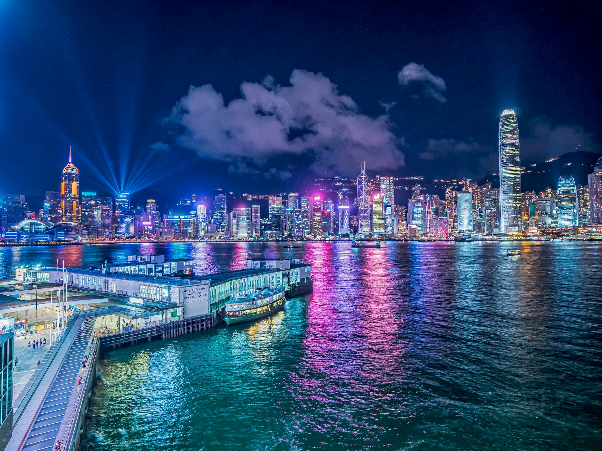 Hong Kong skyline at night