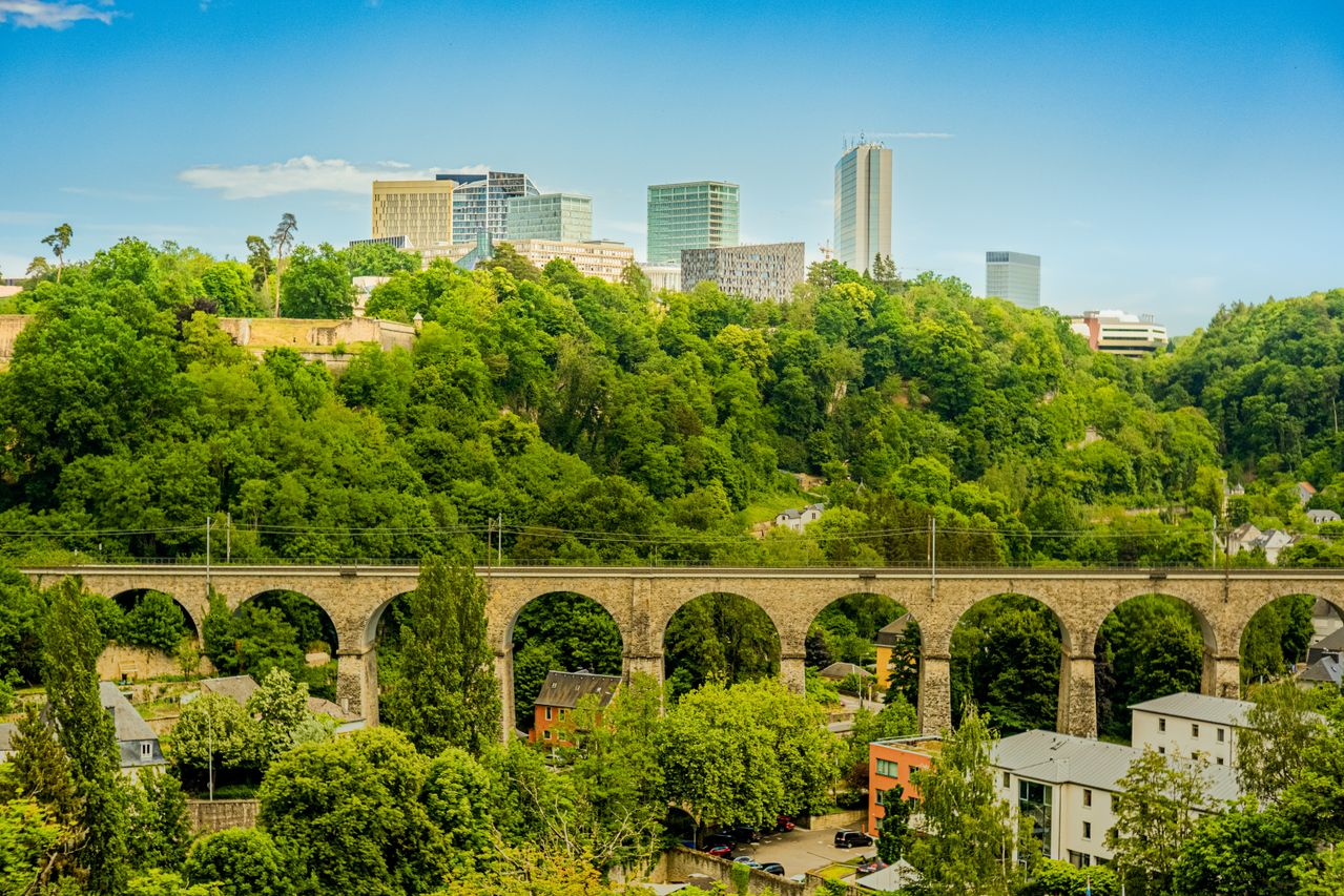 Luxembourg City featuring a historic viaduct