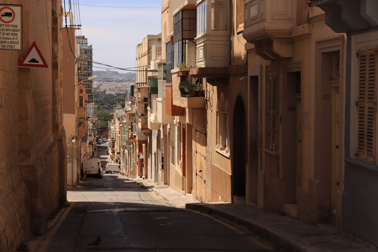 Picturesque narrow street in Valletta, Malta